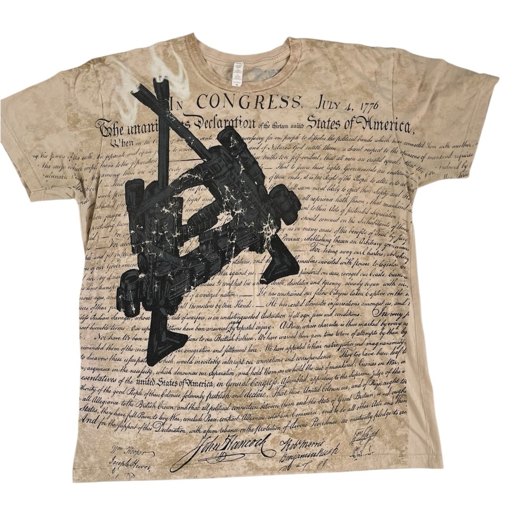 Army and Constitution graphic tee - faded